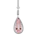 A morganite and diamond pendant