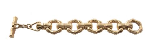A 1960s gold coloured bamboo bracelet by Weingrill