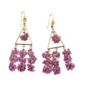 A pair of ruby bead drop earrings by Natalia Josca