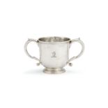 A William III silver twin handled cup by Pierre [Peter] Harache II