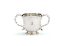 A William III silver twin handled cup by Pierre [Peter] Harache II