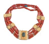 An Egyptian glass bead necklace by Natalia Josca
