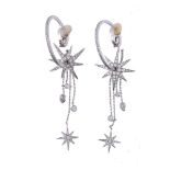 A pair of 18 carat white gold and diamond 'Cabaret' earrings by Boodle & Dunthorne