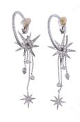 A pair of 18 carat white gold and diamond 'Cabaret' earrings by Boodle & Dunthorne