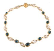 A blue tourmaline and freshwater cultured pearl necklace by Natalia Josca