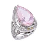 An 18 carat white gold morganite and diamond ring