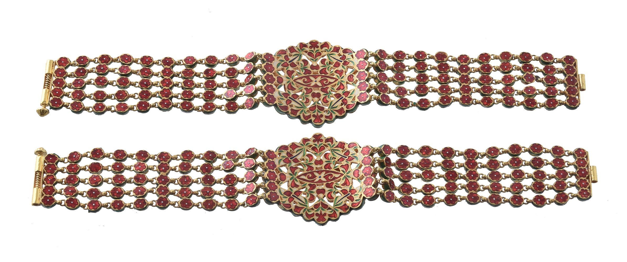 A pair of Jaipur enamel and diamond bracelets - Image 2 of 2