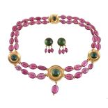 A pink and green tourmaline necklace by Natalia Josca