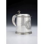 A William & Mary silver slightly tapered tankard by Christopher Canner