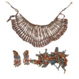 ϒ An Egyptian Revival faience collar necklace