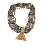 An Egyptian Revival collar necklace composed of yellow
