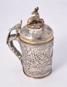 An Ottoman silver over glass sahlep cup and cover