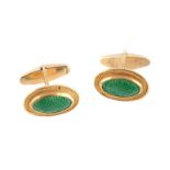 A pair of enamel cufflinks