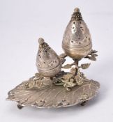 A Persian silver incense burner and container