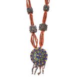 ϒ A North African coral baton necklace