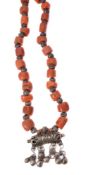 ϒ A Bedouin coral bead necklace