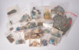 A group of Egyptian faience beads and other items