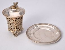 An Ottoman silver parcel gilt pierced beaker