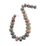 A Chinese style composite glazed bead necklace