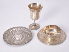 A Sri Lankan silver ‘Moonstone’ dish or plate