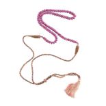 A ruby bead necklace