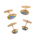 A pair of opal doublet cufflinks by Natalia Josca