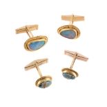 A pair of opal doublet cufflinks by Natalia Josca