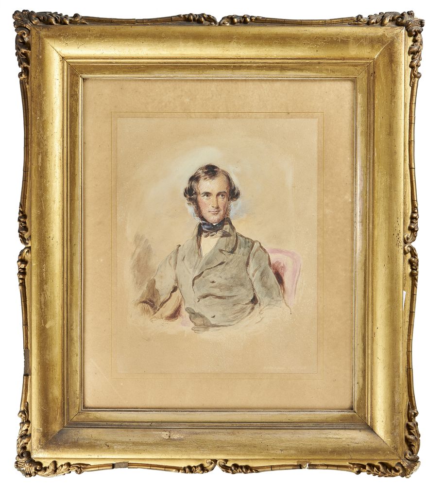 Frederick Tatham (British 1805-1878), Portraits of Colonel George Greenwood and John Greenwood (2) - Image 3 of 5