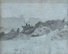 Attributed to John Linnell (British 1792-1882), A set of five landscape and figurative sketches (5)