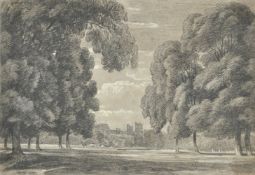 Attributed to William Turner of Oxford (British 1789-1862), Windsor from Eton College Playing Fields