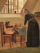 Edith Hayllar (British 1860-1948), Making blackberry pie