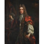 Attributed to John Riley (British 1646-1691), A portrait of Edward Turnour in a red cloak; A portrai