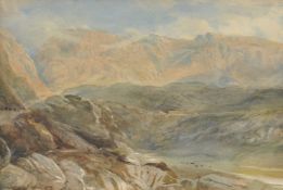 Attributed to David Cox Jnr (British 1809-1885), Mountain landscape