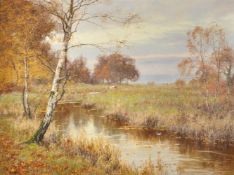 Edward Wilkins Waite (British 1854-1924), View of Tillingbourne at Abinger Hammer in Autumn
