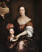 Circle of Michael Dahl (Swedish 1659-1743), Portrait of Mrs Curson and her son John Curson from Kirb
