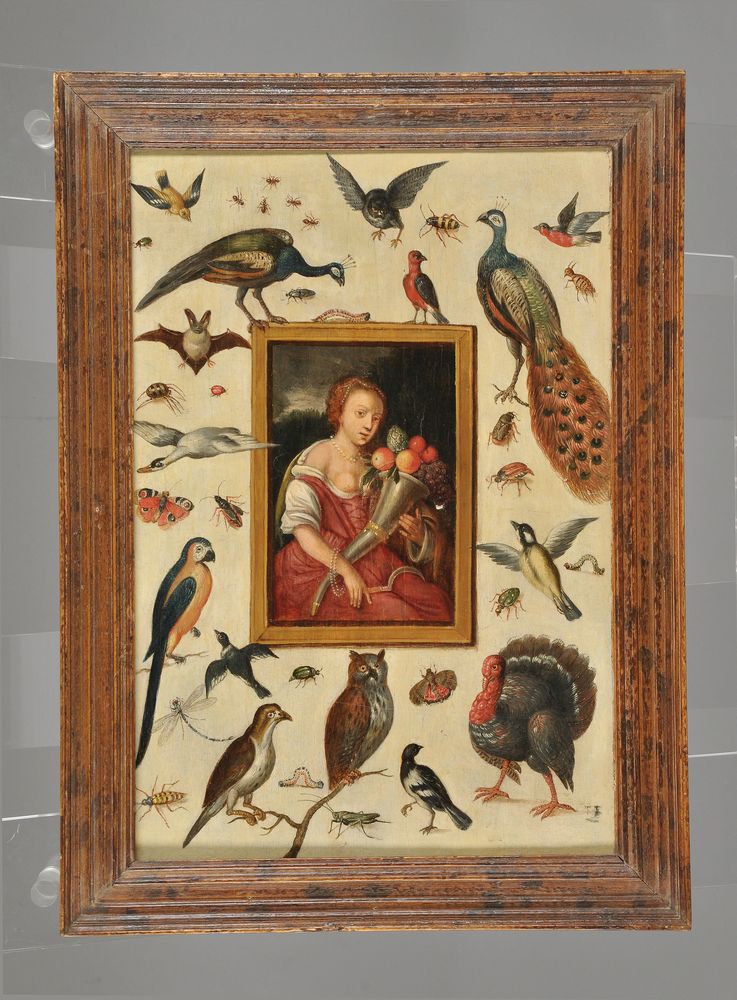 Circle of Jan van Kessel the Younger (Flemish 1626-1679), Allegory of Abundance with trompe l'oeil p - Image 2 of 3