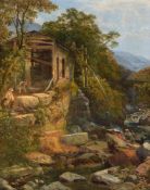 Joseph Paul Pettit (British 1812-1882), View of Camlaw water-powered sawmill, North Wales