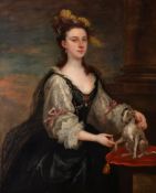 John Vanderbank (British 1694-1739)Portrait of Elizabeth Innes, three-quarter length, in black and w