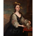 John Vanderbank (British 1694-1739)Portrait of Elizabeth Innes, three-quarter length, in black and w