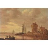 Jan Josefsz. van Goyen (Dutch 1596-1656), An estuary landscape on the Rhine with square tower and ta