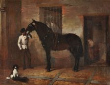 Joaquín Domínguez Bécquer (Spanish 1817-1879), Gallardo and groom