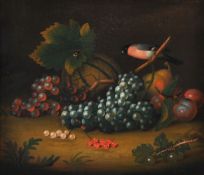 Follower of George William Sartorius , Still life with a basket of strawberries; Still life with gra