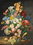 Franz Xaver Petter (Austrian 1791-1866), Still life of flowers including lilies, poppies, roses, tul