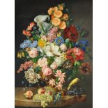 Franz Xaver Petter (Austrian 1791-1866), Still life of flowers including lilies, poppies, roses, tul