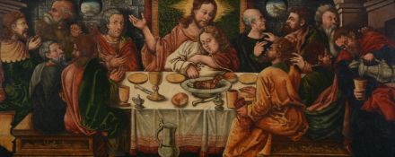 Follower of Maerten Jacobsz van Heemskerck, The Last Supper; The Magdalene washing Christ's feet