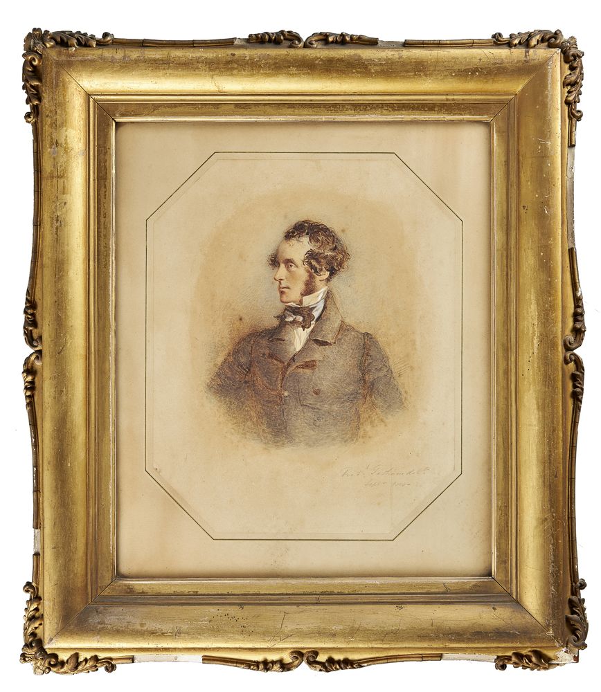 Frederick Tatham (British 1805-1878), Portraits of Colonel George Greenwood and John Greenwood (2) - Image 4 of 5