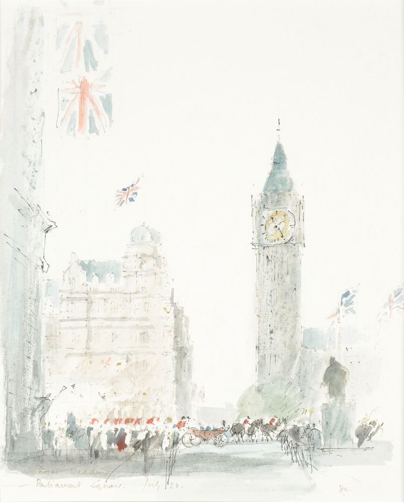 λ Sir Hugh Casson (British 1910-1999)Royal Wedding, Parliament Square