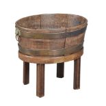 A George III mahogany and brass bound wine cooler