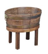 A George III mahogany and brass bound wine cooler