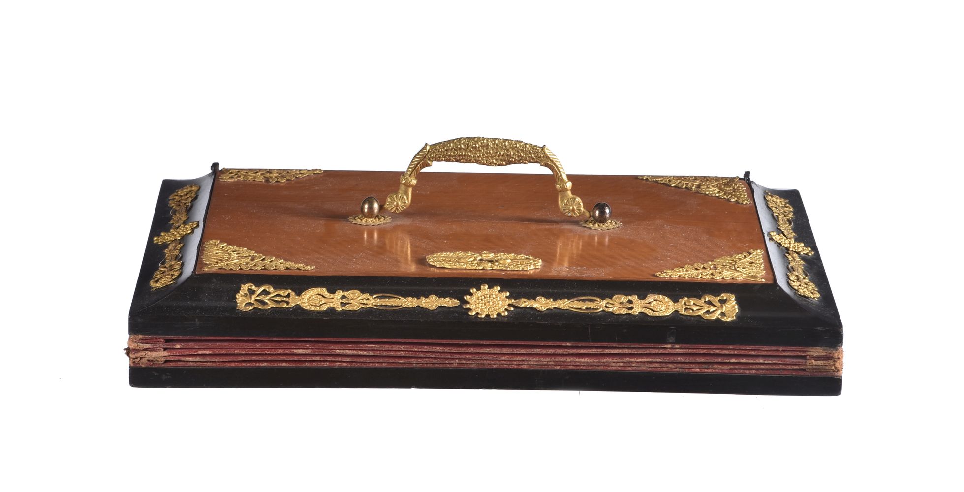 A Continental satin birch, ebonised, and gilt metal mounted stationery box - Image 2 of 4